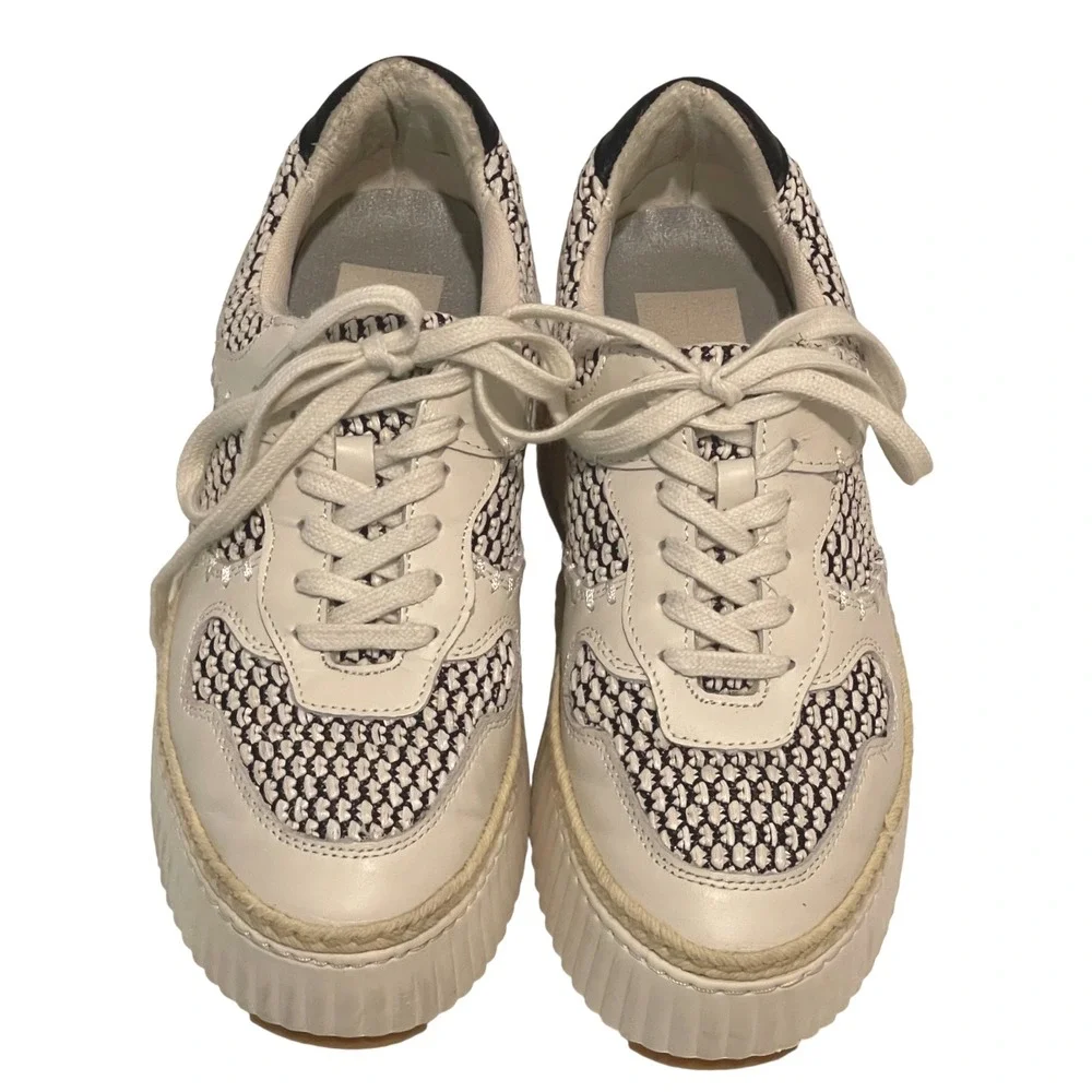 Dolce Vita Women's Platform Sneakers Espadrille Trimmed‎ Lace-Up Shoes Size 8